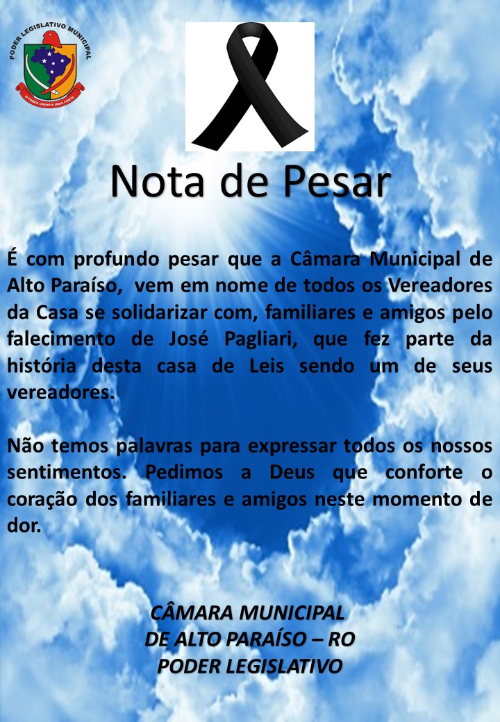 Nota de Pesar de José Pagliari